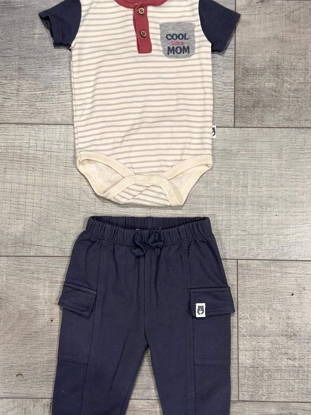 Rabbit + Bear Organic Baby Outfit – Size 3–6 Months